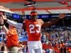 University of Florida defensive back Chauncey Gardner-Johnson celebrates with the band after the Orange and Blue Debut- Florida Gators football- 1280x853