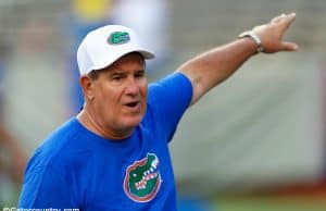 University of Florida defensive line coach Sal Sunseri taking campers through drills during Friday Night Lights- Florida Gators football- 1280x853