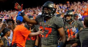 University of Florida freshman safety Quincy Lenton gets ready to take the field before the Florida Gators game against Texas A&M in 2017- Florida Gators football- 1280x852