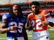 University of Florida running backs Jordan Scarlett and Lamical Perine pose for a picture after the Florida Gators spring game in 2018- Florida Gators baseball- 1280x853