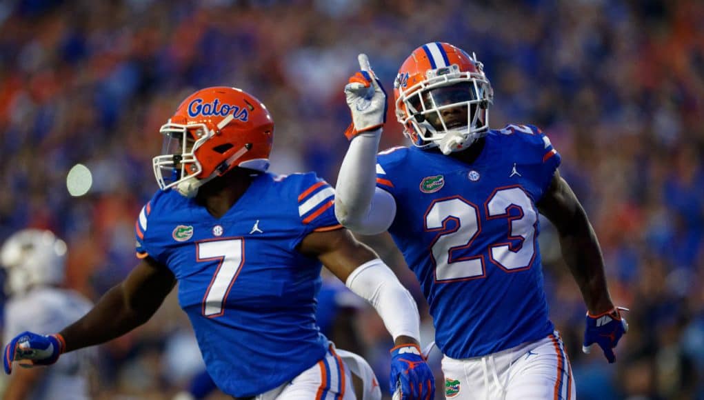 Florida Gators DB Chauncey Gardner-Johnson and DE Jeremiah Moon- 1280x853