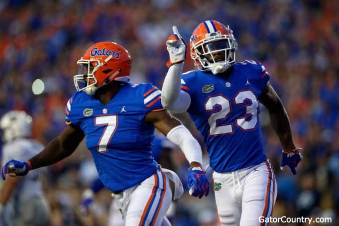 Florida Gators DB Chauncey Gardner-Johnson and DE Jeremiah Moon- 1280x853