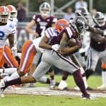 Florida Gators cornerback CJ McWilliams tackles the Mississippi State receiver- 1280x854