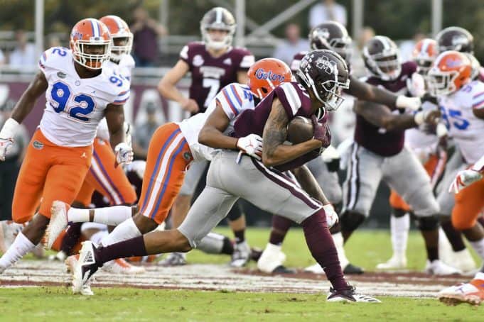 Florida Gators cornerback CJ McWilliams tackles the Mississippi State receiver- 1280x854