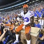 Florida Gators defensive back Chauncey Gardner-Johnson celebrates the win over Mississippi State- 1280x853