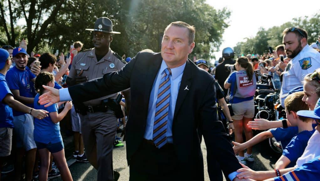 Florida Gators head coach Dan Mullen at Gator Walk- 1280x853