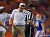 Florida Gators head coach Dan Mullen talks to the referee during the Kentucky game - 1280x853