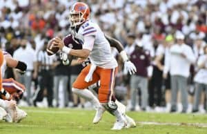 Florida Gators quarterback Feleipe Franks throws against Mississippi State- 1280x853