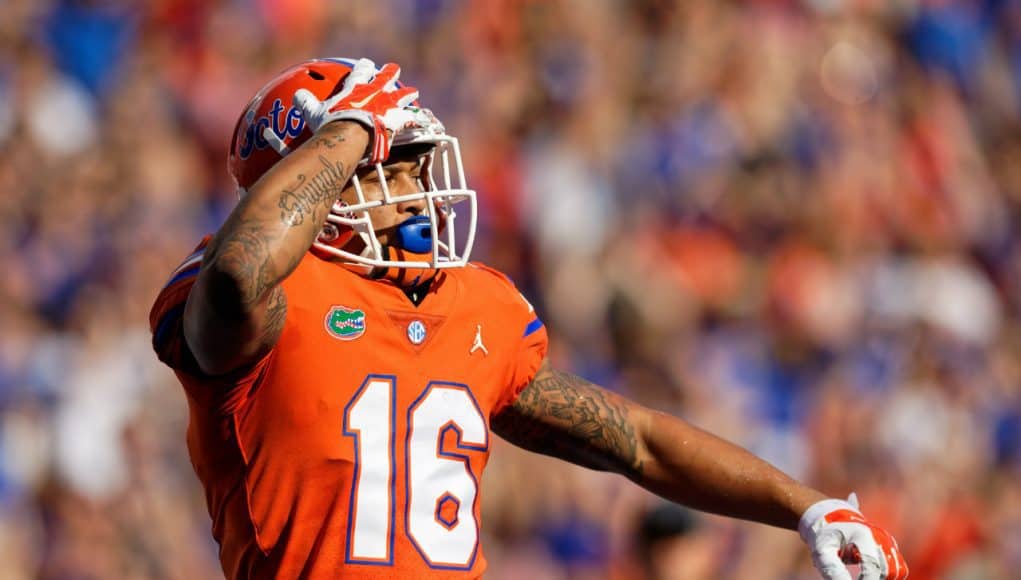 Florida Gators receiver Freddie Swain after scoring against Colorado State- 1280x853