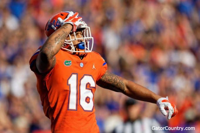 Florida Gators receiver Freddie Swain after scoring against Colorado State- 1280x853