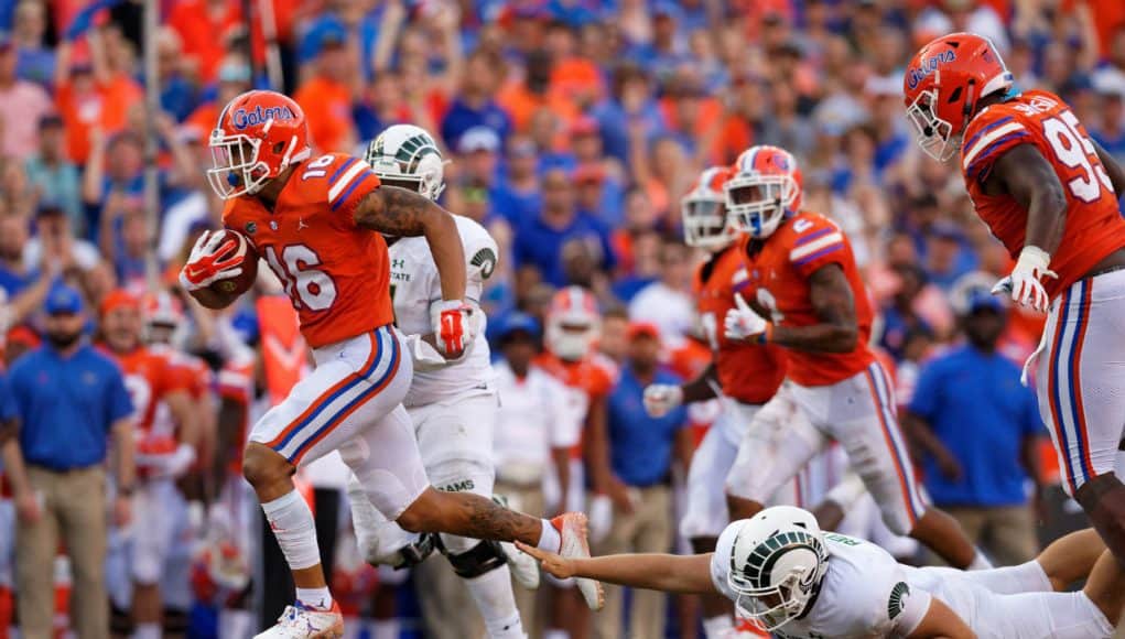 Florida Gators receiver Freddie Swain returns a punt for a touchdown- 1280x853