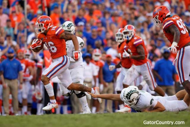 Florida Gators receiver Freddie Swain returns a punt for a touchdown Florida Gators receiver Freddie Swain returns a punt for a touchdown- 1280x853