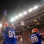 Florida Gators receiver Tyrie Cleveland celebrates a touchdown- 1280x852