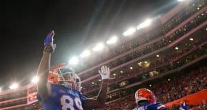 Florida Gators receiver Tyrie Cleveland celebrates a touchdown- 1280x852