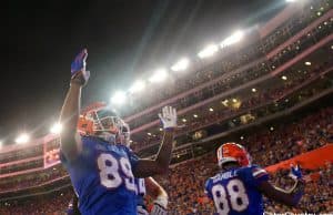 Florida Gators receiver Tyrie Cleveland celebrates a touchdown- 1280x852