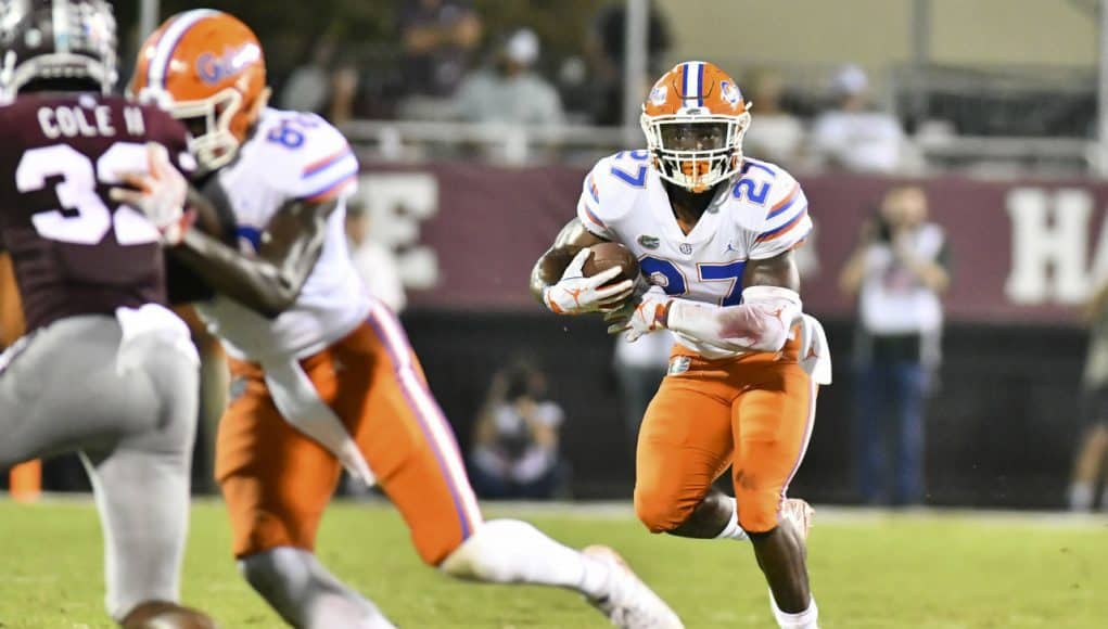 Florida Gators running back Dameon Pierce runs against Mississippi State- 1280x853