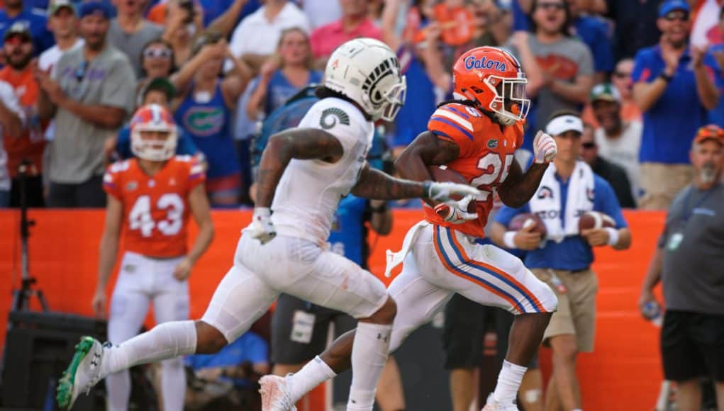 Florida Gators running back Jordan Scarlett runs against Colorado State- 1280x853