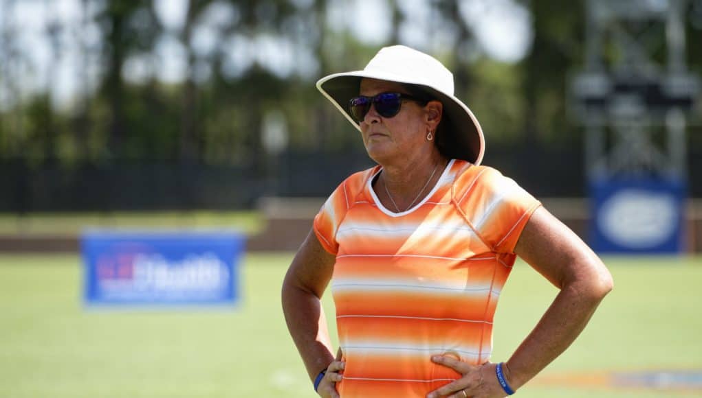 Florida Gators soccer coach Becky Burliegh watched as Florida takes on LSU- 1280x853
