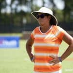 Florida Gators soccer coach Becky Burliegh watched as Florida takes on LSU- 1280x853