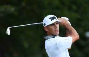 Sep 23, 2018; Atlanta, GA, USA; Billy Horschel plays his shot from the third tee during the final round of the Tour Championship golf tournament at East Lake Golf Club. Mandatory Credit: John David Mercer-USA TODAY Sports