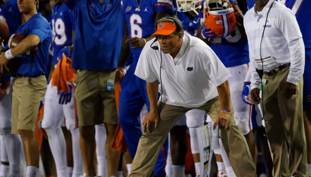 University of Florida defense coordinator Todd Grantham from the sideline during the Florida Gators win over Charleston Southern- Florida Gators football- 1280x853