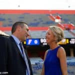 University of Florida head coach Dan Mullen and his wife Megan before the Florida Gators first game in 2018 against Charleston Southern- Florida Gators football- 1280x853