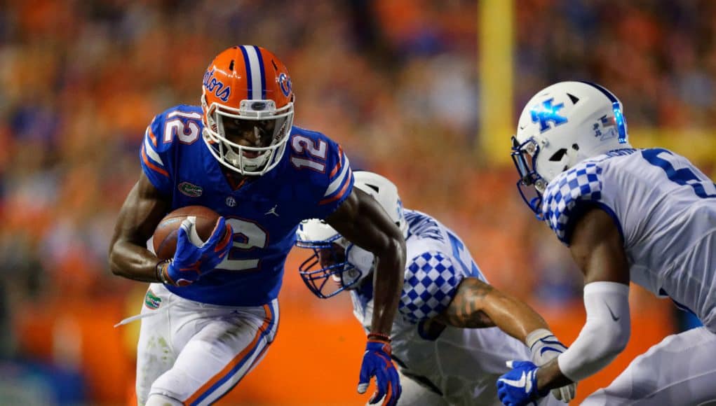 University of Florida receiver Van Jefferson hauls in a pass during a loss to the Kentucky Wildcats- Florida Gators football- 1280x853
