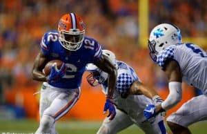 University of Florida receiver Van Jefferson hauls in a pass during a loss to the Kentucky Wildcats- Florida Gators football- 1280x853