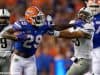 University of Florida running back Dameon Pierce stiff arms a defender during the Florida Gators 53-6 win over Charleston Southern- Florida Gators football- 1280x853