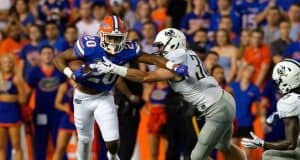 University of Florida running back Malik Davis carried the ball in the 2018 season opener against Charleston Southern- Florida Gators football- 1280x853