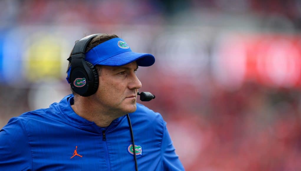 Florida Gators head coach Dan Mullen looks on during the Georgia game-1280x853