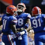 Florida Gators linebacker Vosean Joseph celebrates a sack against LSU-1280x853