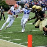Florida Gators quarterback Feleipe Franks runs against Vanderbilt-1280x921