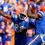 Florida Gators receiver Tyrie Cleveland and Jeremiah Moon celebrate against LSU- 1280x853