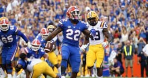 Florida Gators running back Lamical Perine scores against LSU in 2018- 1280x853