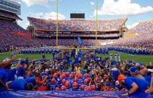The Florida Gators exit the tunnel before the LSU game 2018- 1280x866