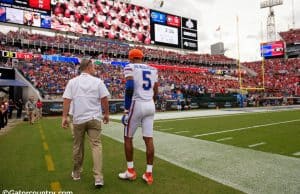 University of Florida cornerback C.J. Henderson walks off of the field with a back injury in a loss to the Georgia Bulldogs- Florida Gators football- 1280x852