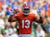 University of Florida defensive back Donovan Stiner signals to the defense before a play against Colorado State- Florida Gators football- 1280x853