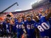 University of Florida football players celebrate beating No. 5 LSU by singing the fight song with the band- Florida Gators football- 1280x852