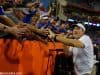 University of Florida head coach Dan Mullen does a victory lap around Ben Hill Griffin Stadium after the Florida Gators win over LSU- Florida Gators football- 1280x852