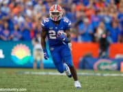 University of Florida running back Lamical Perine breaks free during the Gators 27-19 win over LSU at Ben Hill Griffin Stadium- Florida Gators football- 1280x853