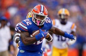 University of Florida running back Lamical Perine carries the ball in a win over LSU- Florida Gators football- 1280x853