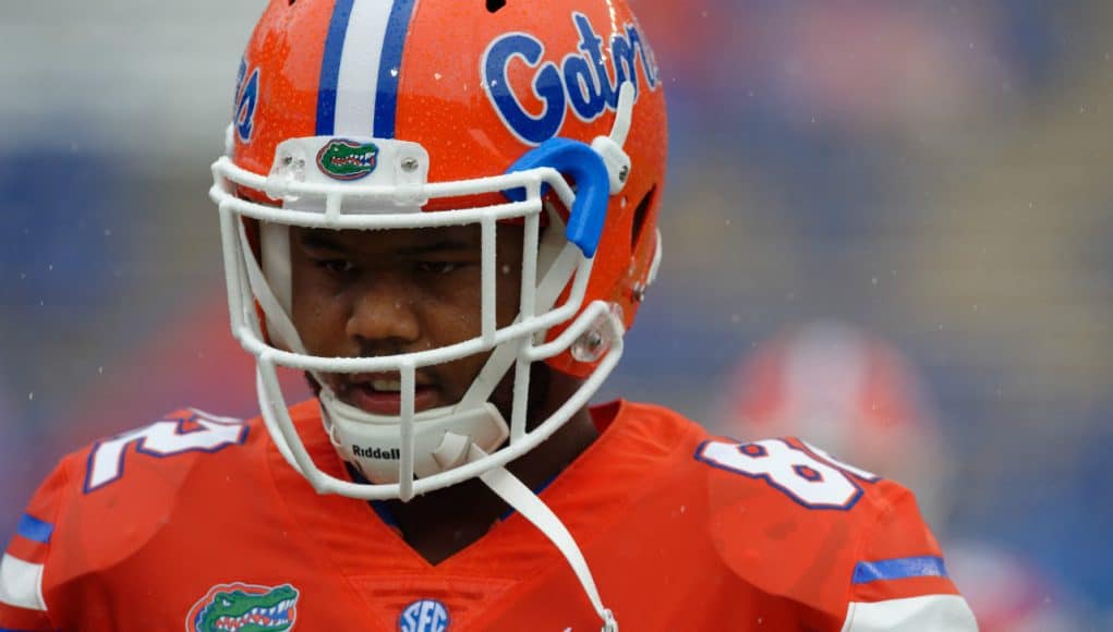 University of Florida tight end Moral Stephens during the Florida Gators 38-24 win over the Vanderbilt Commodores in 2017- Florida Gators football- 1280x852