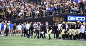 Florida Gators unavailable list vs Vanderbilt Vanderbilt and the Florida Gators argue on the field- 1280x748