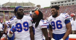 Florida Gators defensive lineman Jachai Polite and CeCe Jefferson after the FSU game- 1280x852