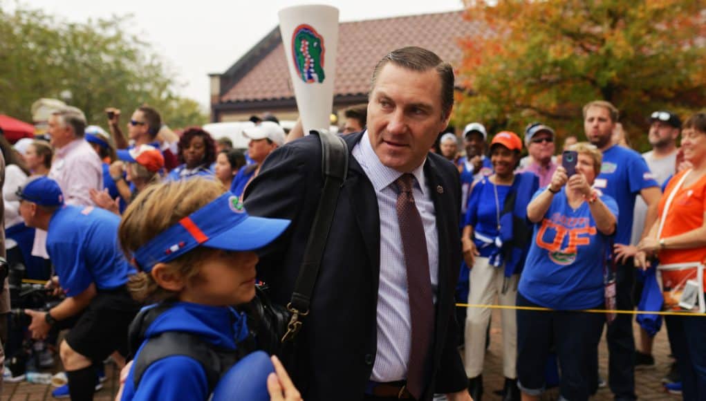 Florida Gators head coach Dan Mullen before Florida vs FSU 2018- 1280x853