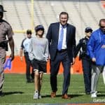 Florida Gators head coach Dan Mullen enters the Swamp before the Missouri game- 1280x853