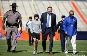 Florida Gators head coach Dan Mullen enters the Swamp before the Missouri game- 1280x853