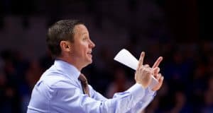 Florida Gators head coach Mike White coaches against Charleston Southern in 2018-19- 1280x853