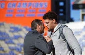 Florida Gators quarterback Feleipe Franks and Dan Mullen during Gator Walk- 1280x853